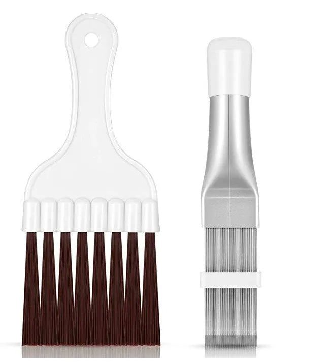 Stainless steel air conditioner fin comb cleaning brush and metal fin comb tool set