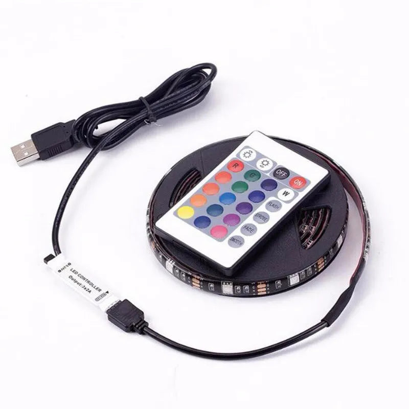 Bluetooth LED strip with infrared remote control for TV background lighting, 30 LED per metre, 5V dimmable