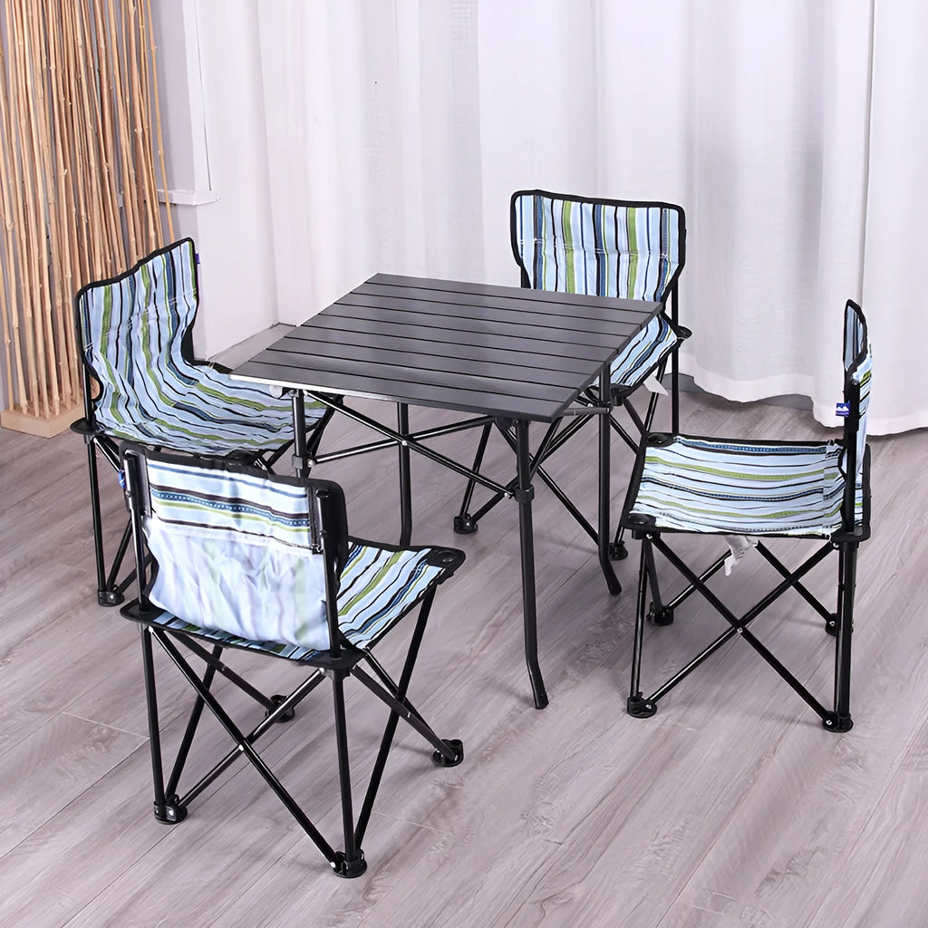 Folding backrest fishing chair with cloth seat and backrest in green colour option for camping use