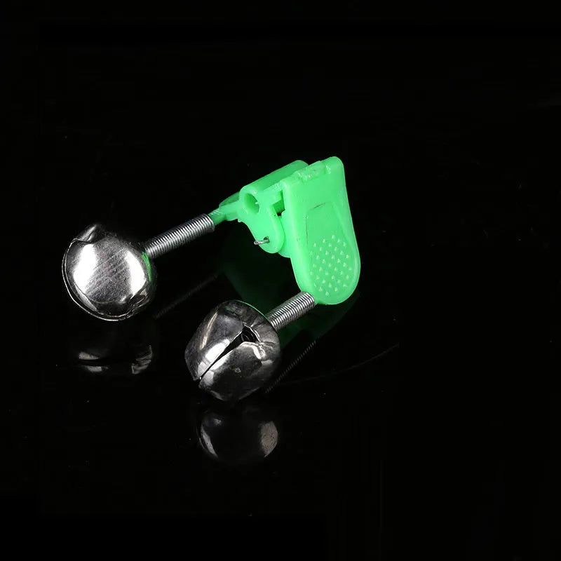 Fishing rod alert bells with anti-swing design and metal components for crisp bite detection