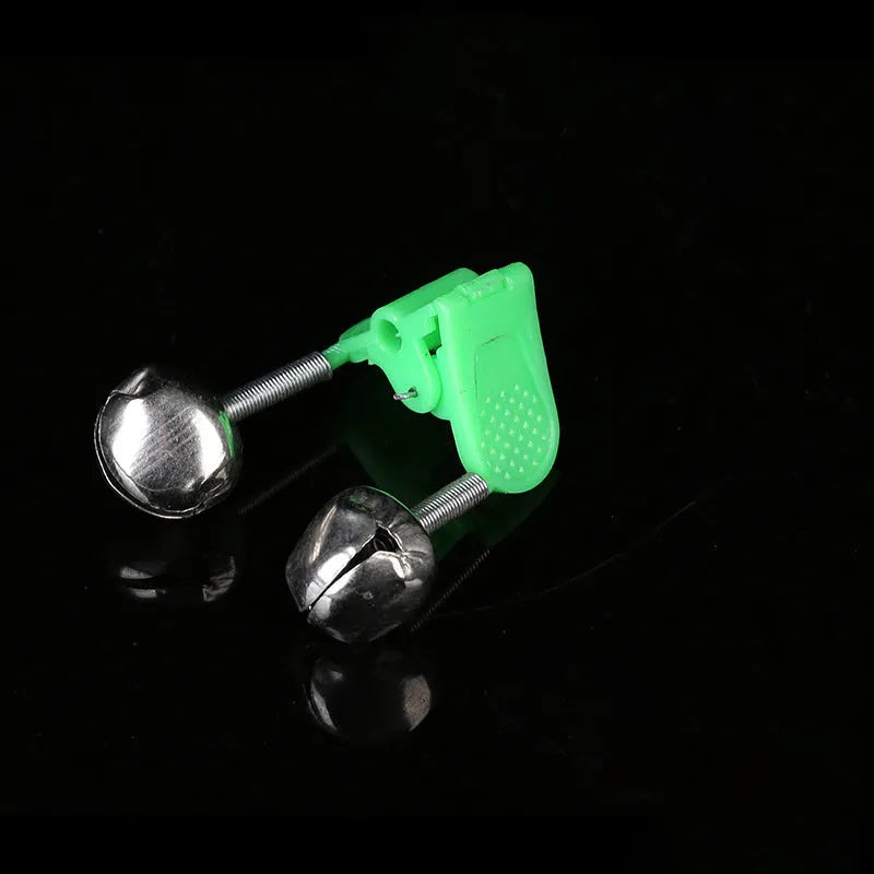 Fishing rod alert bells with anti-swing design and metal components for crisp bite detection