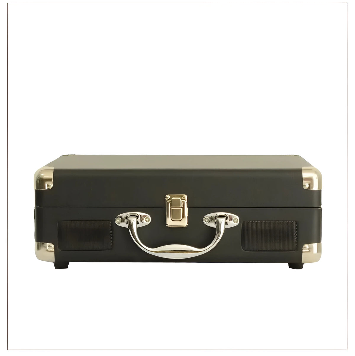 Portable retro vinyl record player with Bluetooth speaker in PU leather case, plays 7 10 12 inch records