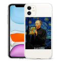 Van Gogh art style mobile phone case for iPhone on a plain background, showing starry night painting design.