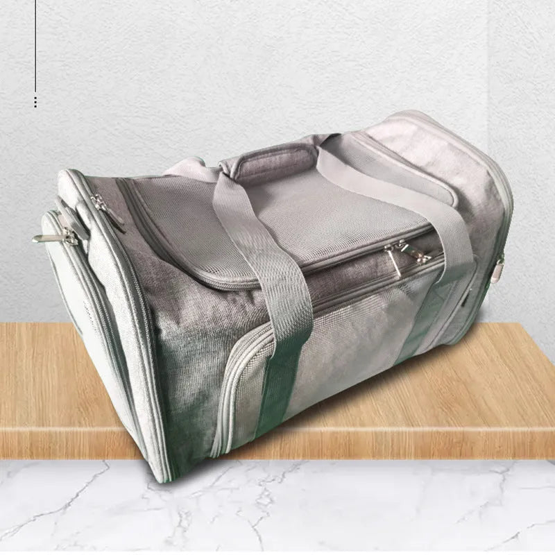 Thickened waterproof nylon pet car bag 44x28x28cm in black for travel