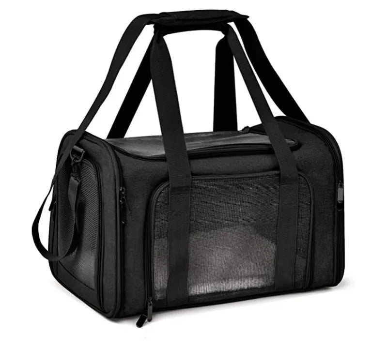 Thickened waterproof nylon pet car bag 44x28x28cm in black for travel