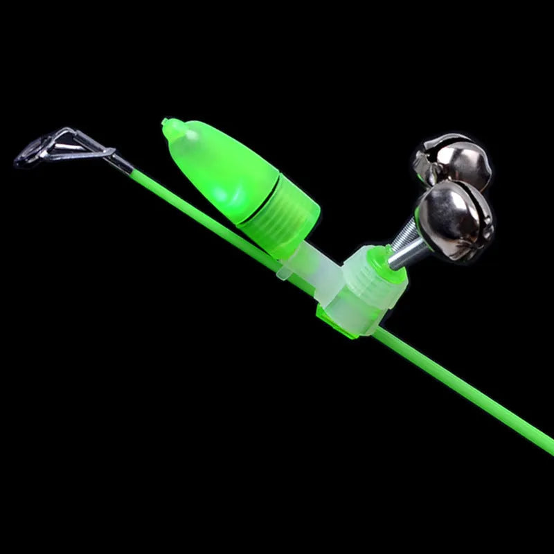 Fishing rod alert bells with anti-swing design and metal components for crisp bite detection