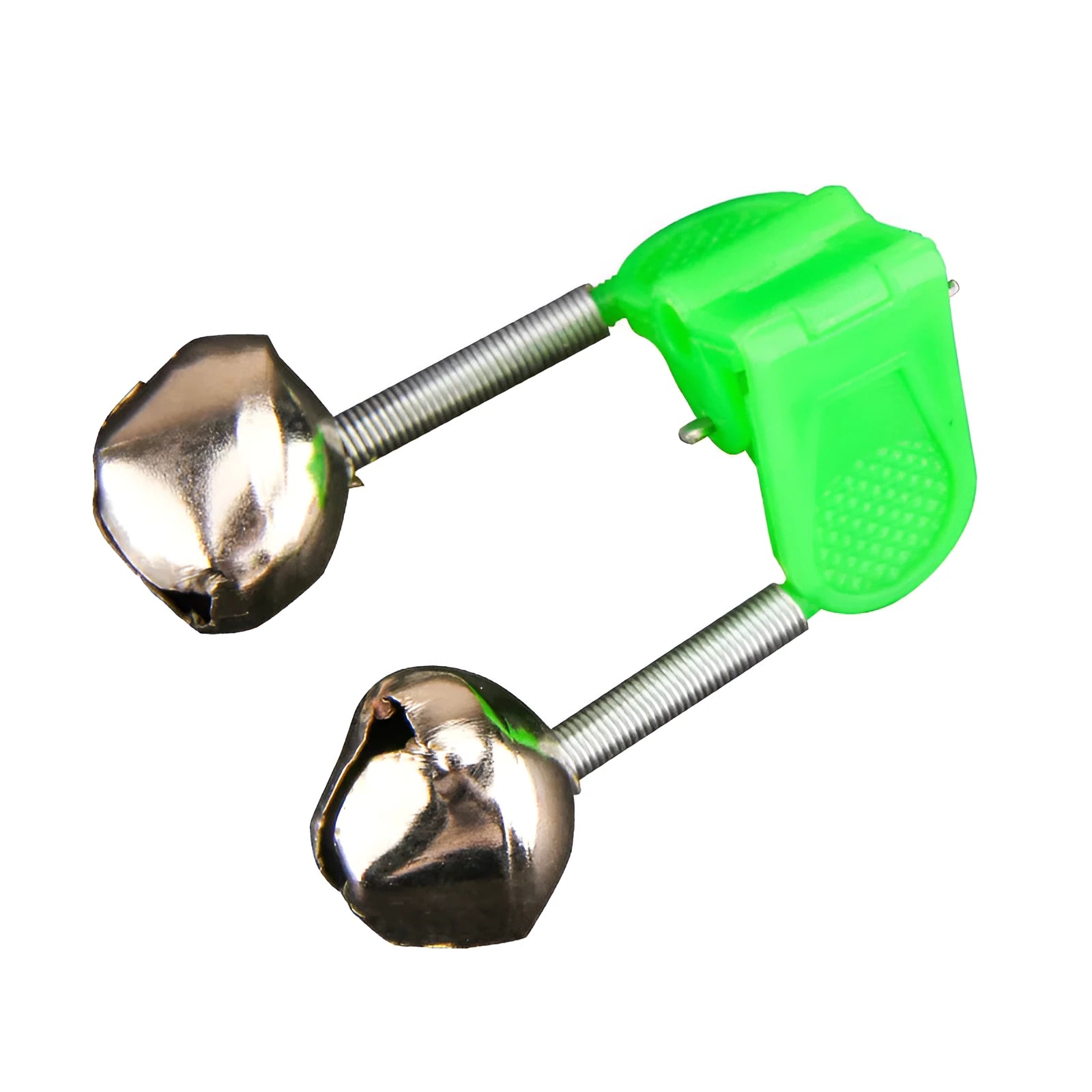 Fishing rod alert bells with anti-swing design and metal components for crisp bite detection
