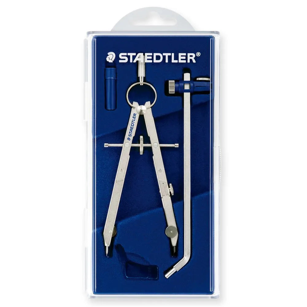 STAEDTLER 551 01 steel precision car compass with telescopic rod extended.
