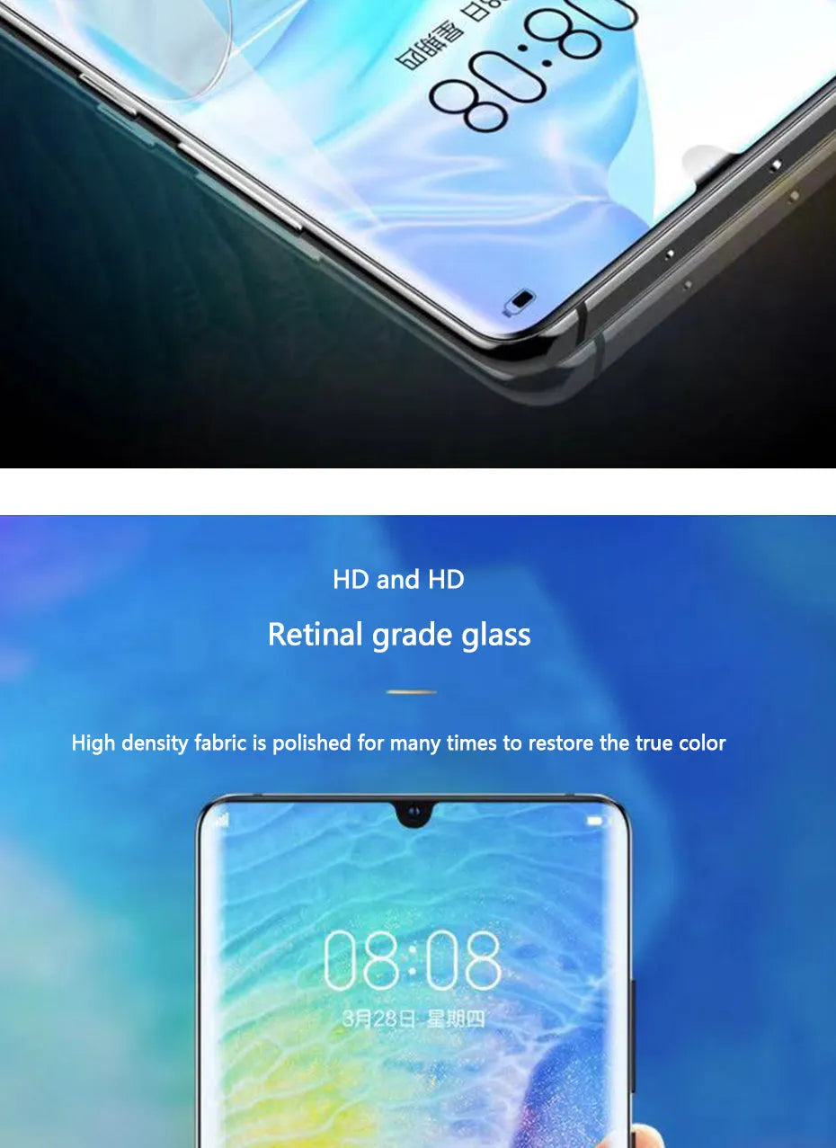 Three-pack of clear hydrogel screen protector films for Huawei and Honor smartphones