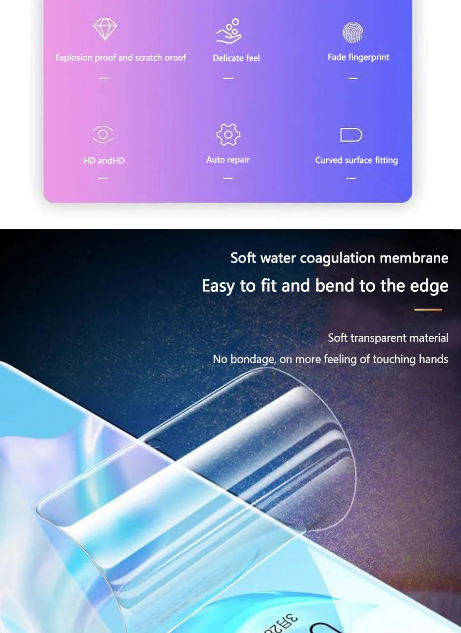 Three-pack of clear hydrogel screen protector films for Huawei and Honor smartphones