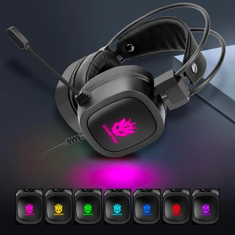 Gaming headset with microphone, 50mm speaker, sponge earpads, black colour