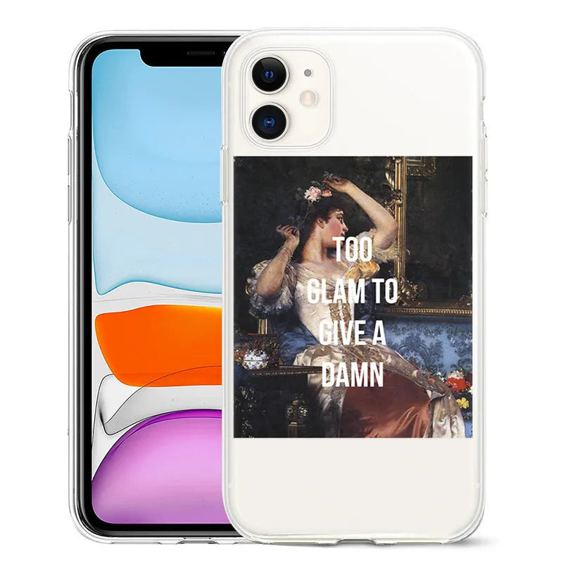 Van Gogh art style mobile phone case for iPhone on a plain background, showing starry night painting design.