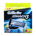 Gillette Front Speed 3 blue razor handle with pack of eight replacement blade cartridges