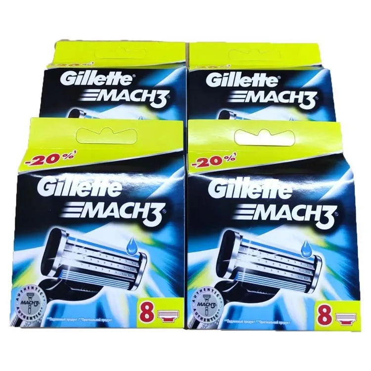 Gillette Front Speed 3 blue razor handle with pack of eight replacement blade cartridges