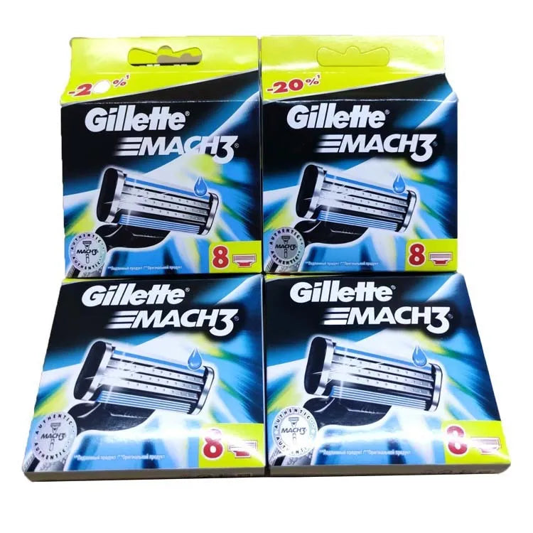Gillette Front Speed 3 blue razor handle with pack of eight replacement blade cartridges