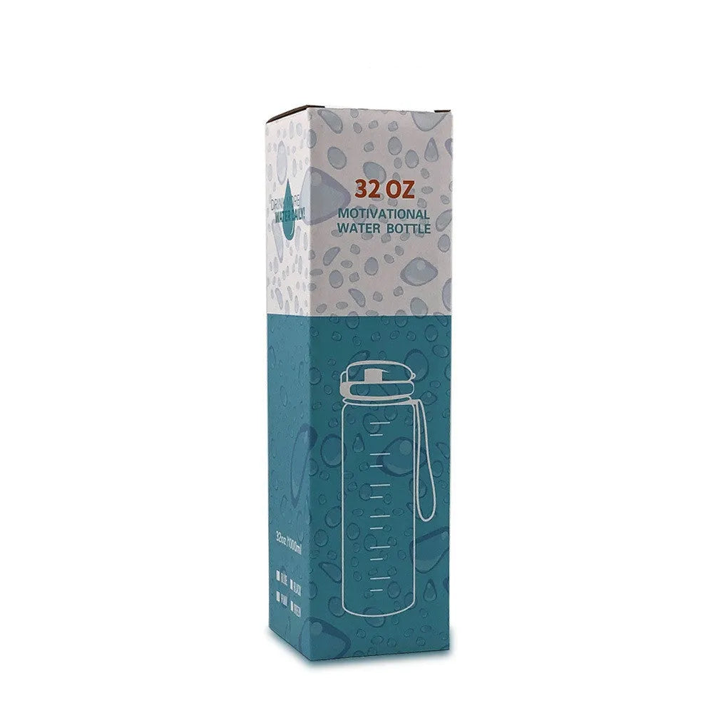 1 litre Tritan water bottle with time markers and gradient colour design