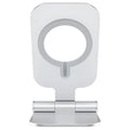 NILLKIN foldable aluminium magnetic wireless charging stand in silver for iPhone 12 Mini and Pro Max