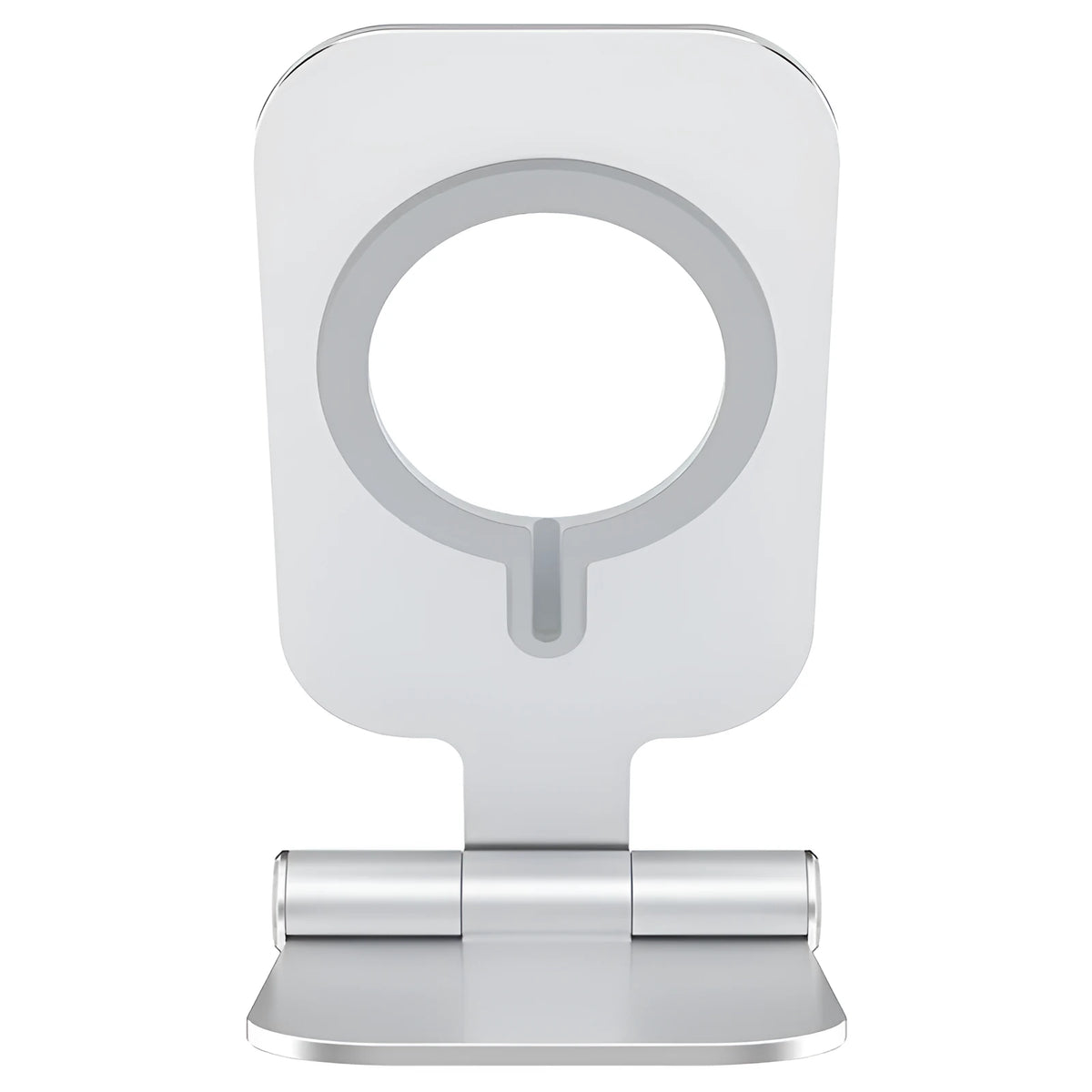 NILLKIN foldable aluminium magnetic wireless charging stand in silver for iPhone 12 Mini and Pro Max