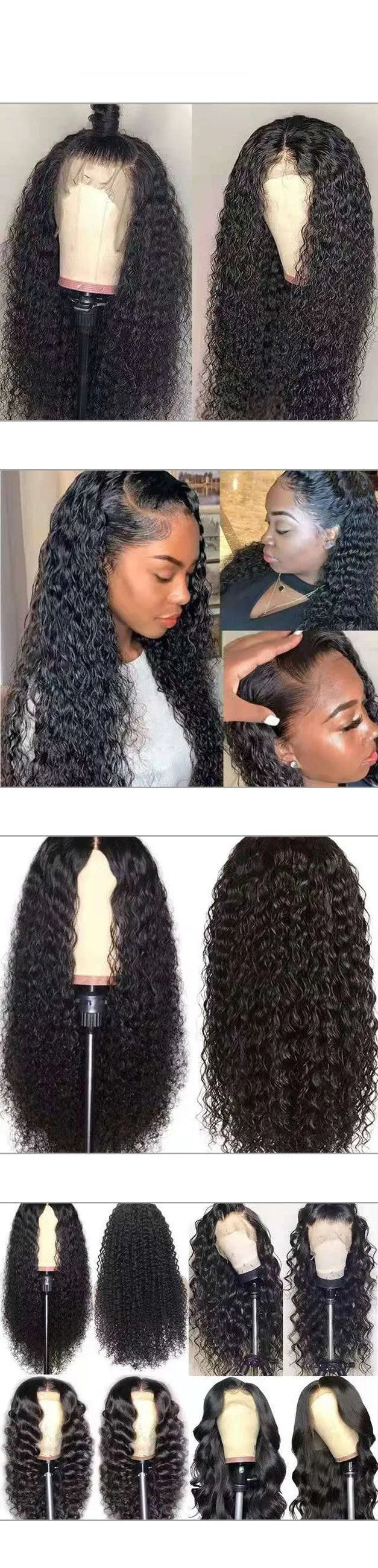 Front lace chemical fibre long curly wig in black rose net colour with slanted bang for party fashion