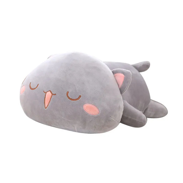 Plush cat toy in white, 50cm size, with soft plush fabric and cute expression, suitable as a gift or decoration.