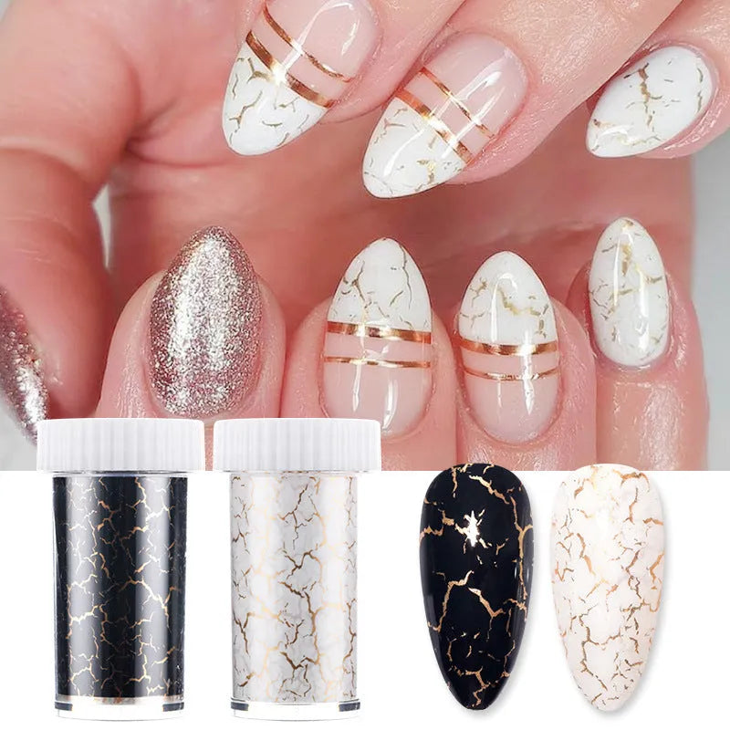 Multicolor marble starry sky transfer paper nail stickers on starry sky paper, 10g net content, style options A and B