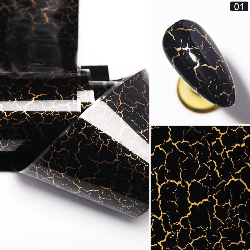 Multicolor marble starry sky transfer paper nail stickers on starry sky paper, 10g net content, style options A and B