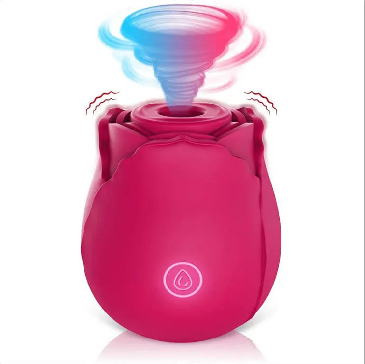 Huafeihua rose sucking tongue licking vibrating egg in pink silicone with compact design