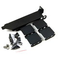 Silver graphics card cooling fan bracket with three adjustable support arms for 8cm and 9cm fans