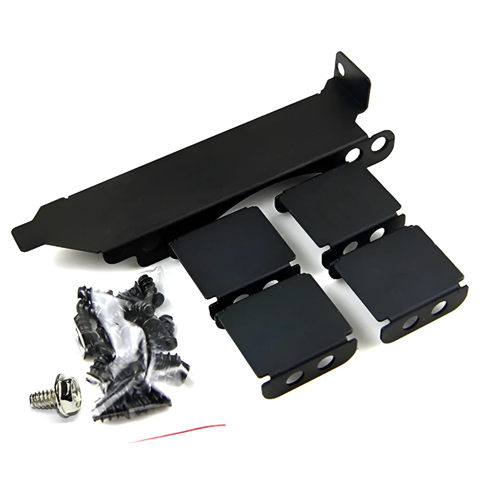 Silver graphics card cooling fan bracket with three adjustable support arms for 8cm and 9cm fans