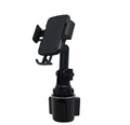 Black ABS car phone holder mounted on a car air vent, showing 360-degree rotation.