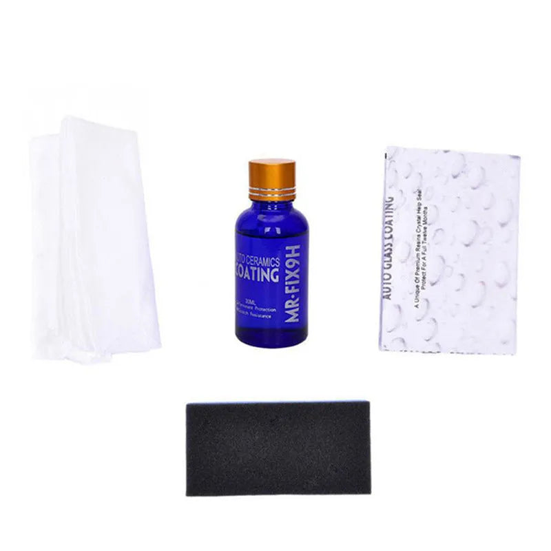 9H nano-ceramic automotive crystal coating 30ml transparent liquid in bottle