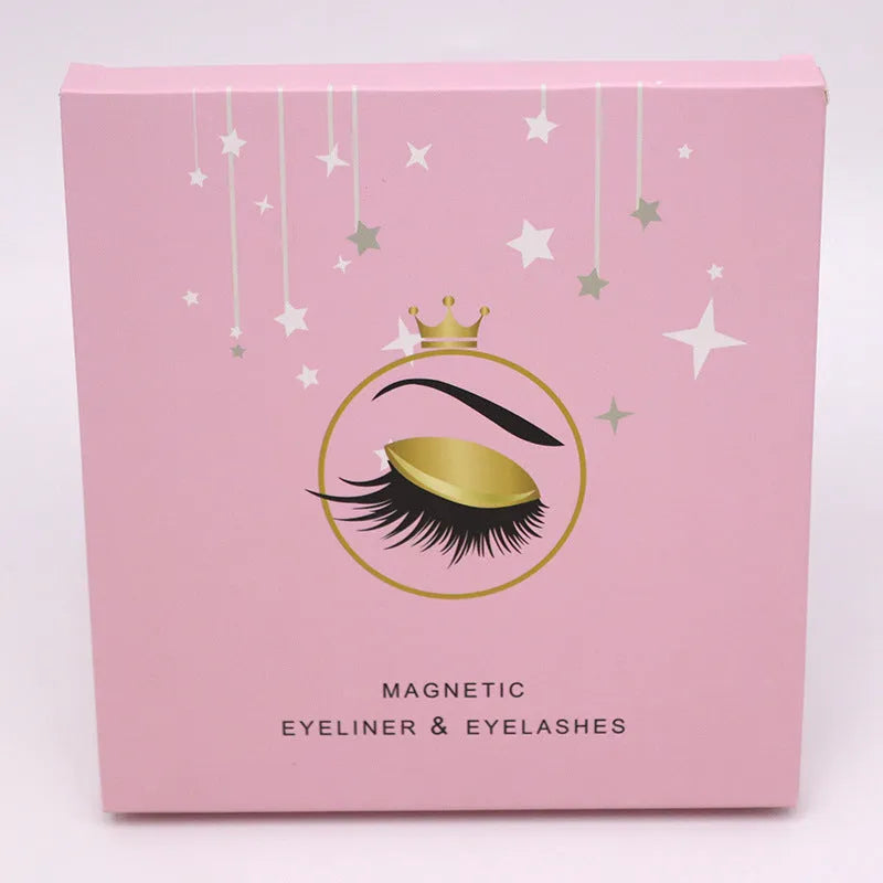 Magnetic eyelashes set with 5 pairs handmade false lashes and dual-purpose eyeliner