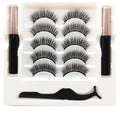 Magnetic eyelashes set with 5 pairs handmade false lashes and dual-purpose eyeliner