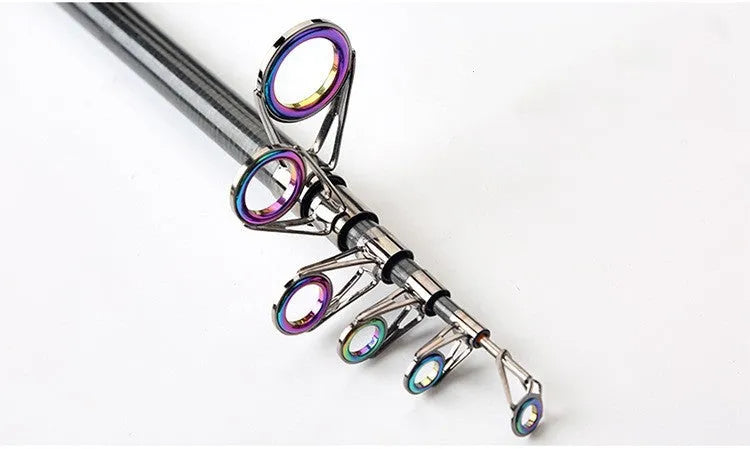 Carbon fibre telescopic spinning fishing rod for sea fishing with metal handle