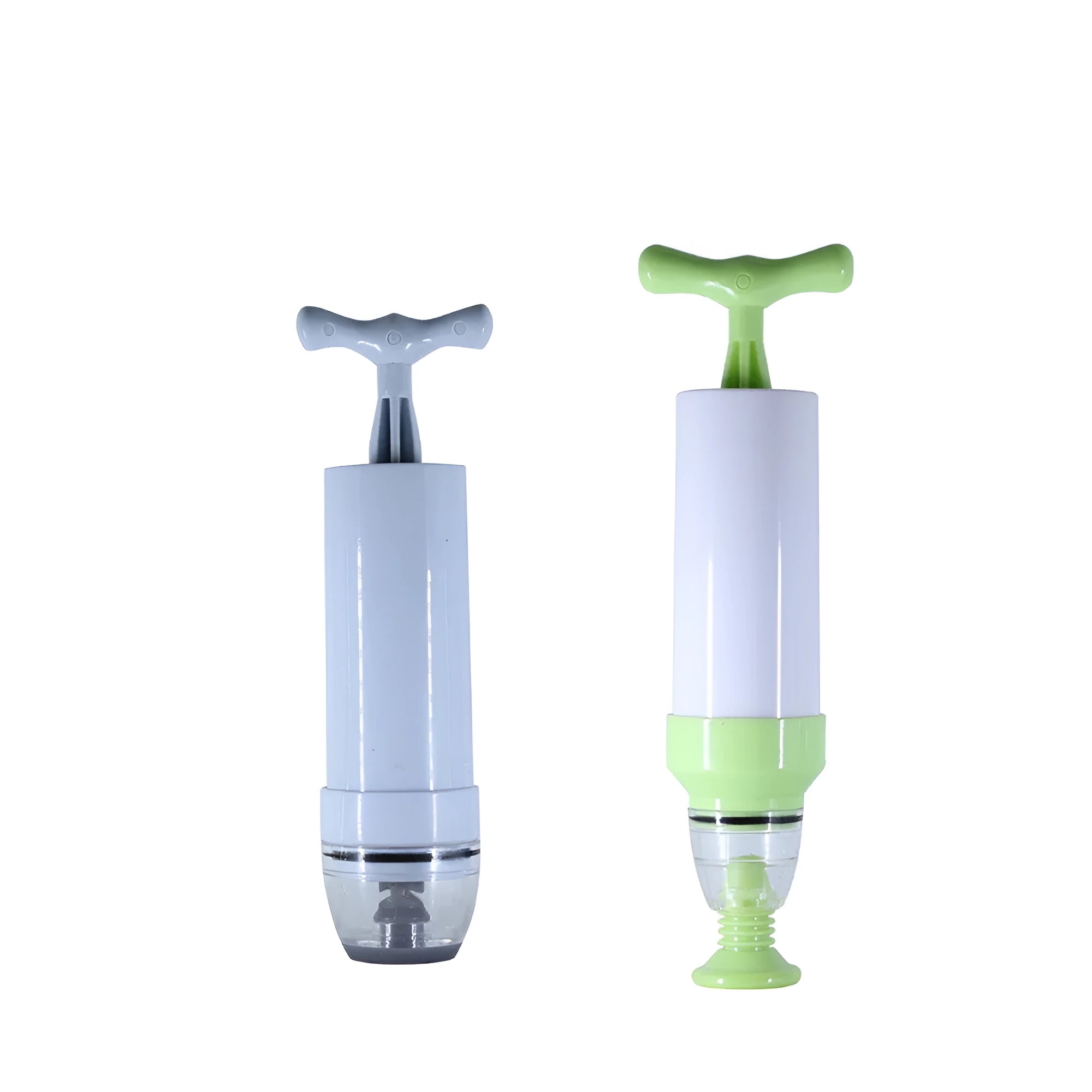 Green manual vacuum compression storage bag with a hand pump for removing air