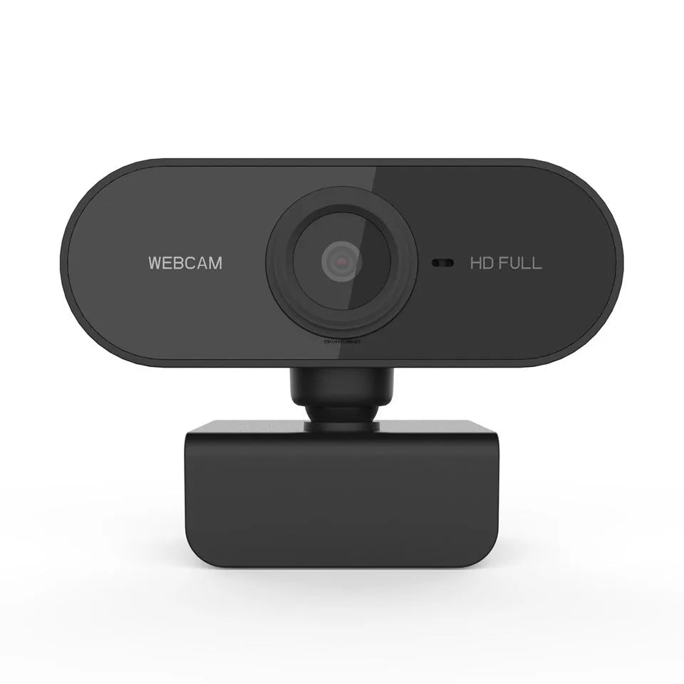 1080P HD USB webcam with plastic body, built-in microphone, and night vision for desktop use