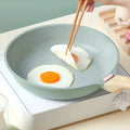 Korean style non-stick macadamite frying pan with double bottom in grey, 28 cm diameter