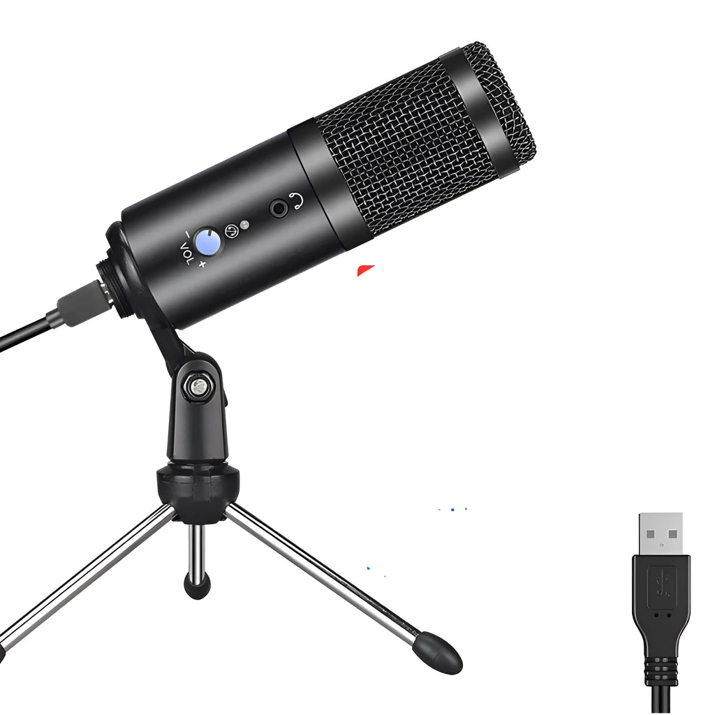 Wireless condenser microphone for podcast recording with cardioid pickup pattern, available in black and silver grey