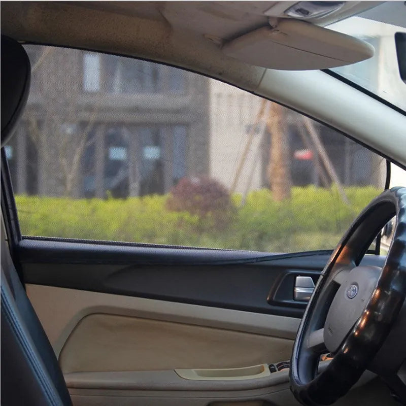 Black car magnetic sunshade net with 10 magnets on mesh cloth, 80x50cm or 90x60cm size for vehicle door windows