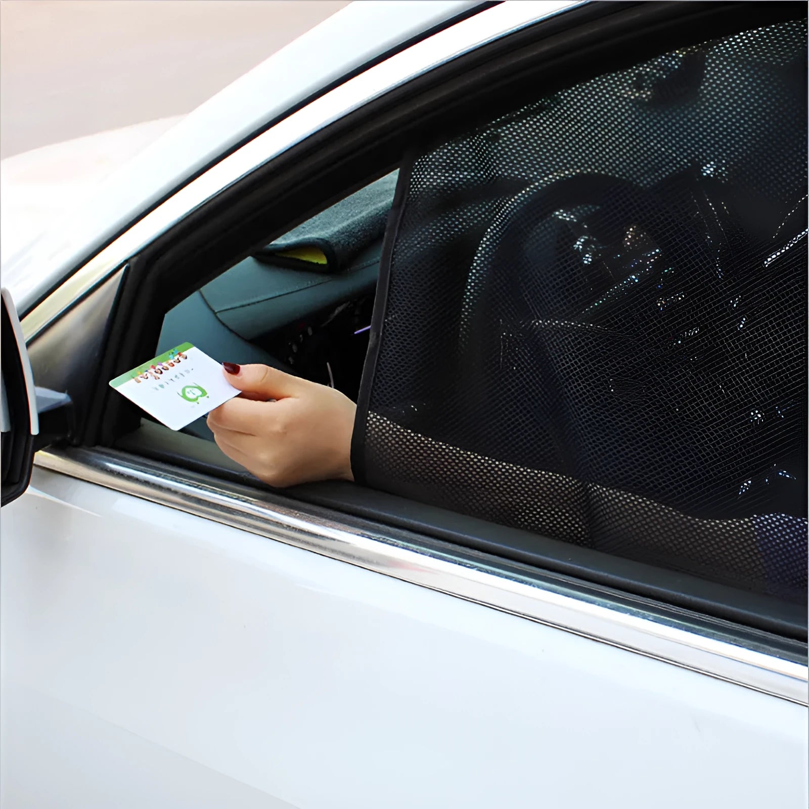 Black car magnetic sunshade net with 10 magnets on mesh cloth, 80x50cm or 90x60cm size for vehicle door windows