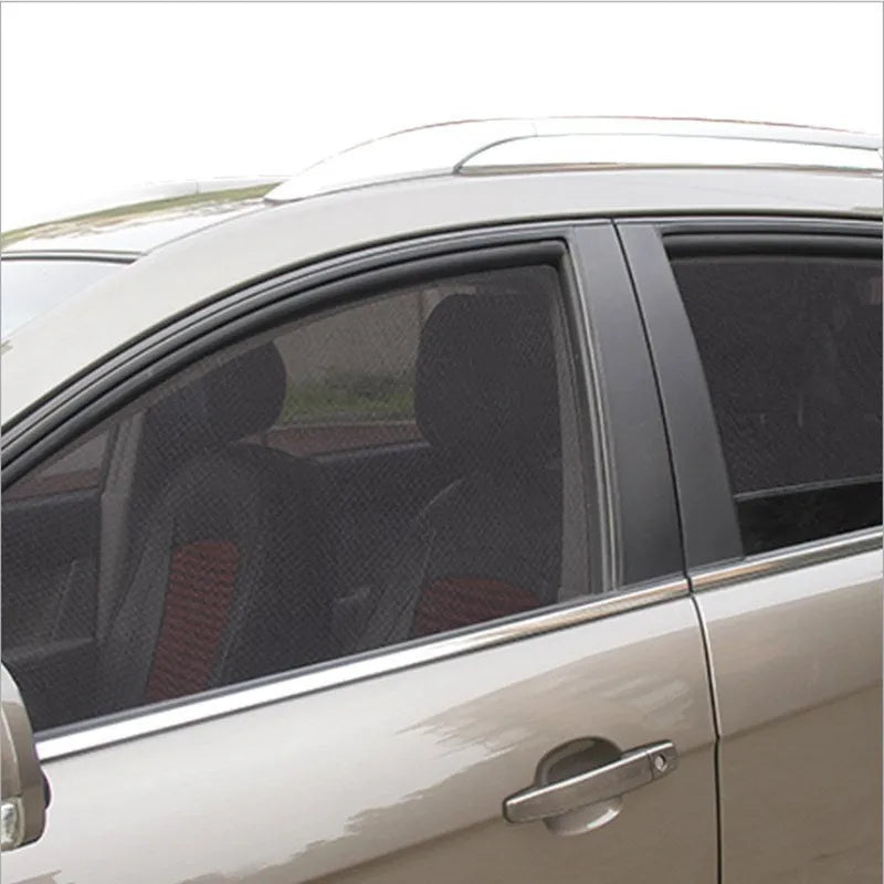 Black car magnetic sunshade net with 10 magnets on mesh cloth, 80x50cm or 90x60cm size for vehicle door windows