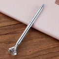 Metal ballpoint pen with crystal diamond decoration, rose gold colour, rotating mechanism, 1.0mm tip