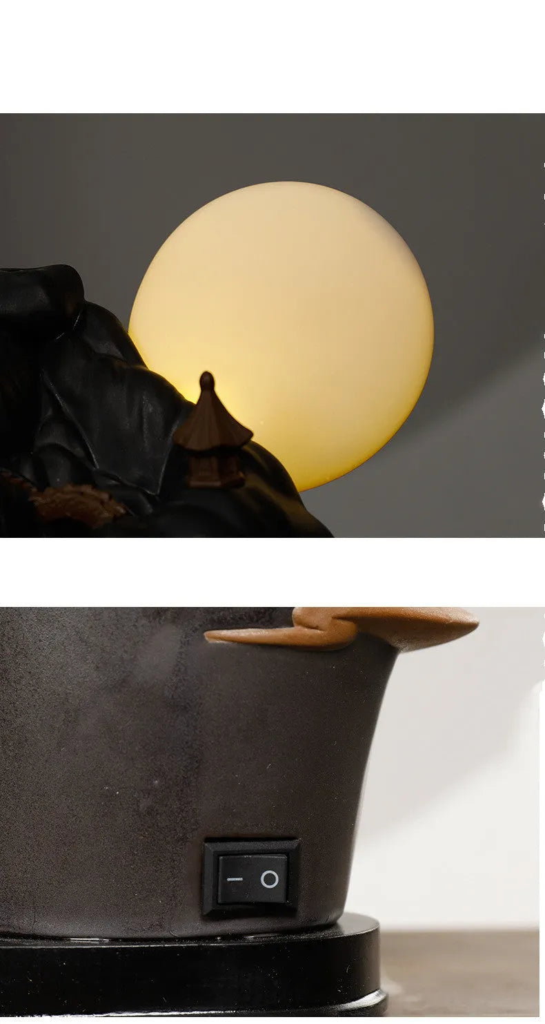 Dehua ceramic reflux aromatherapy furnace incense burner with colour glaze finish.
