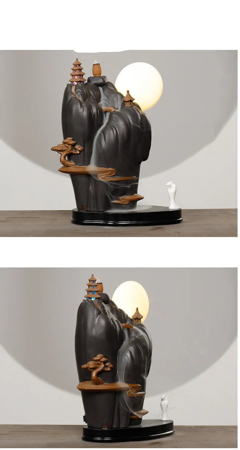 Dehua ceramic reflux aromatherapy furnace incense burner with colour glaze finish.