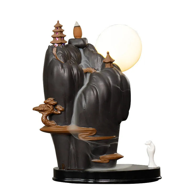 Dehua ceramic reflux aromatherapy furnace incense burner with colour glaze finish.