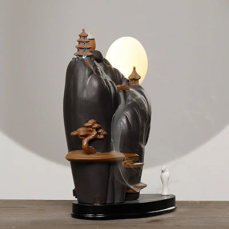Dehua ceramic reflux aromatherapy furnace incense burner with colour glaze finish.