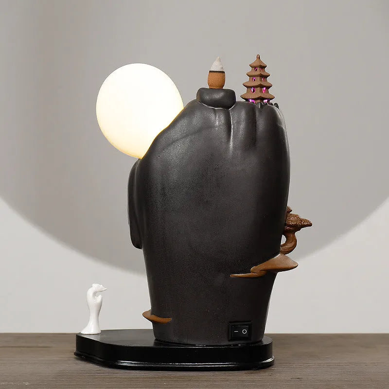 Dehua ceramic reflux aromatherapy furnace incense burner with colour glaze finish.