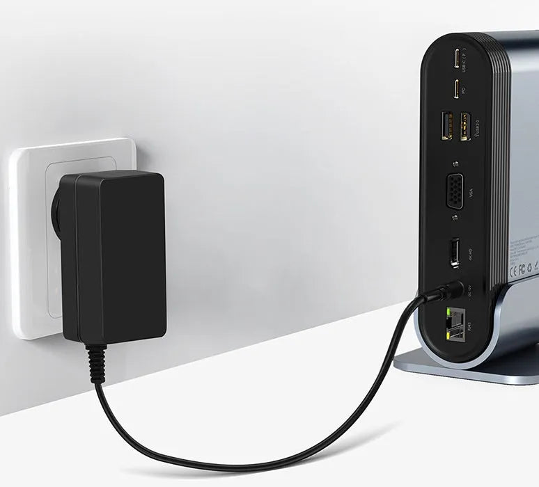 Deep space grey 16-in-1 Type-C docking station with multiple ports and connectivity options
