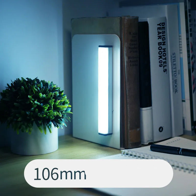 Induction LED cabinet lamp strip with hand-scanning sensor, rechargeable battery, and magnetic suction design
