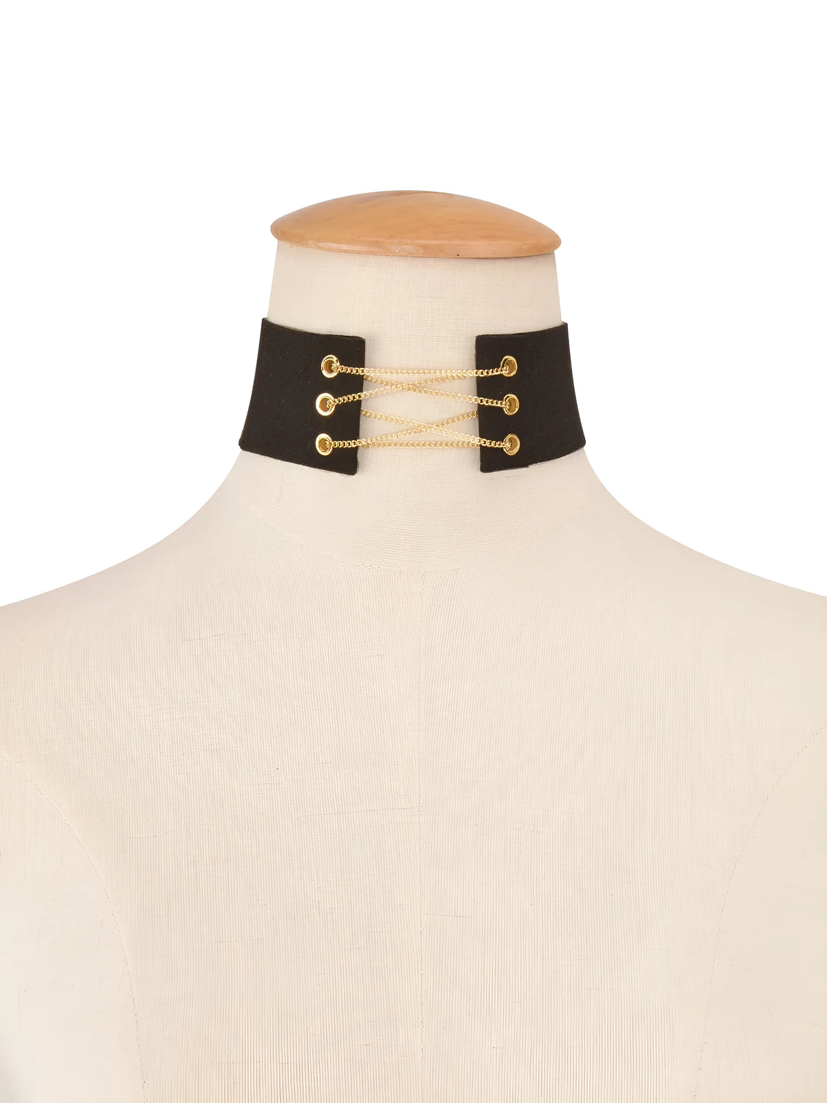 Flannel alloy women's necklace with geometric pendant, Korean velvet chain, black colour, adjustable 21-50cm circumference
